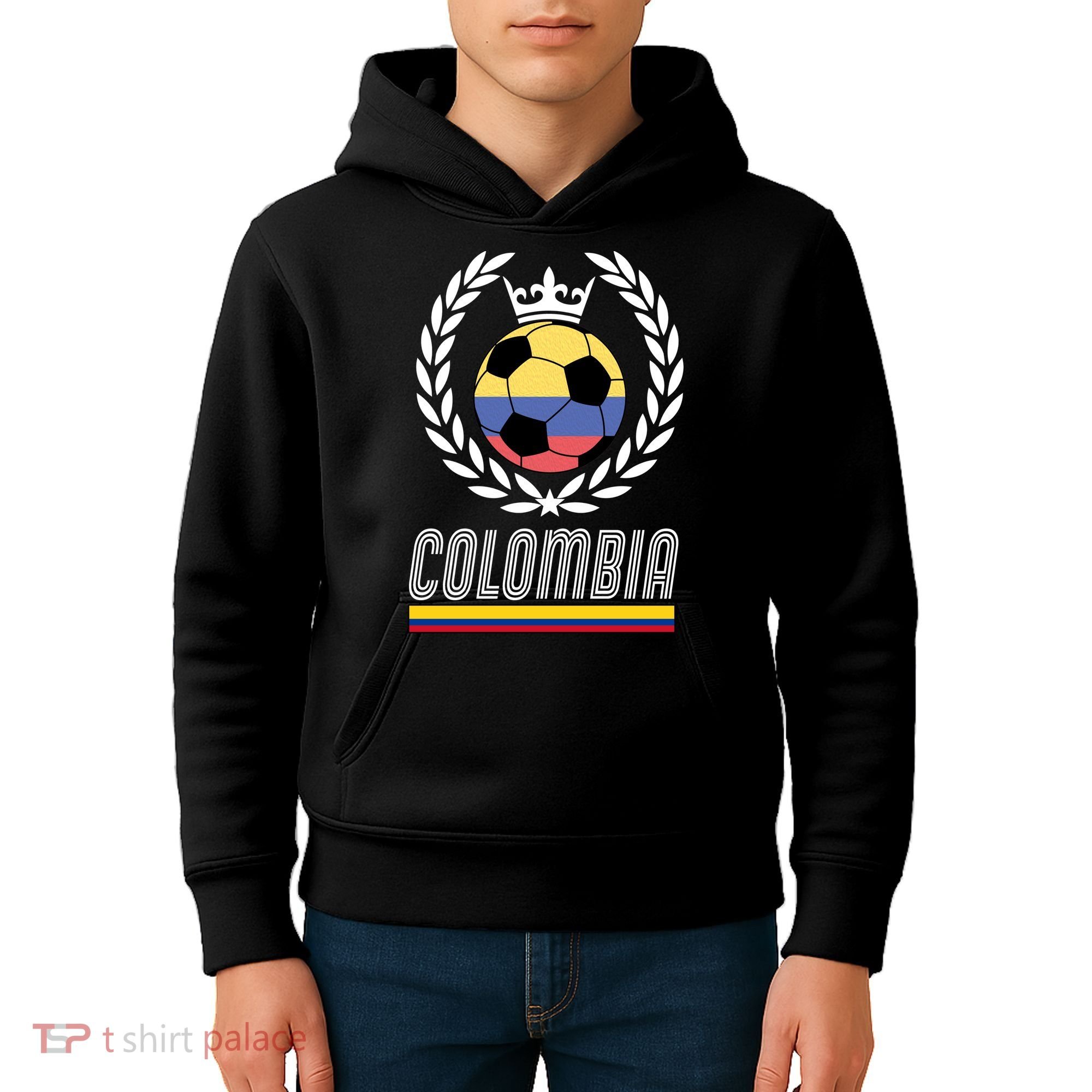 Colombia Soccer Flag Emblem Kids Hoodie