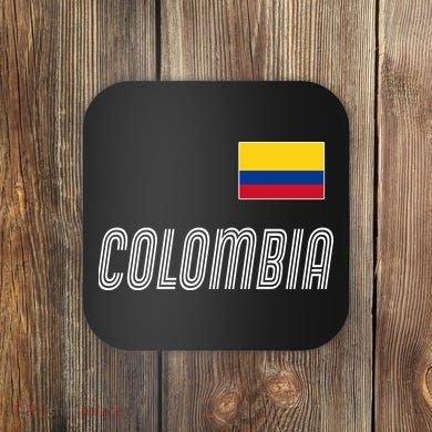 Colombia Soccer Jersey Flag Coaster