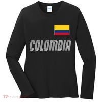 Colombia Soccer Jersey Flag Women's Long Sleeve Shirt thumb 0