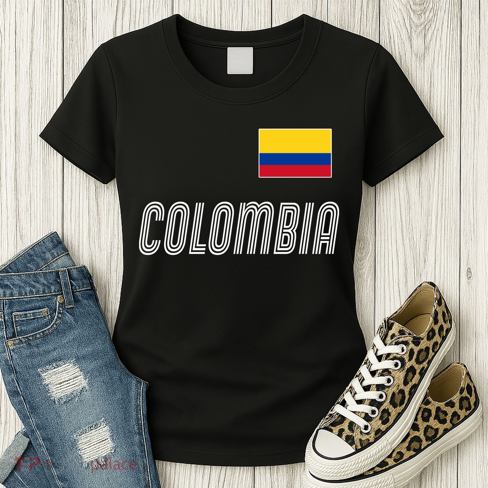 Colombia Soccer Jersey Flag Women's T-Shirt