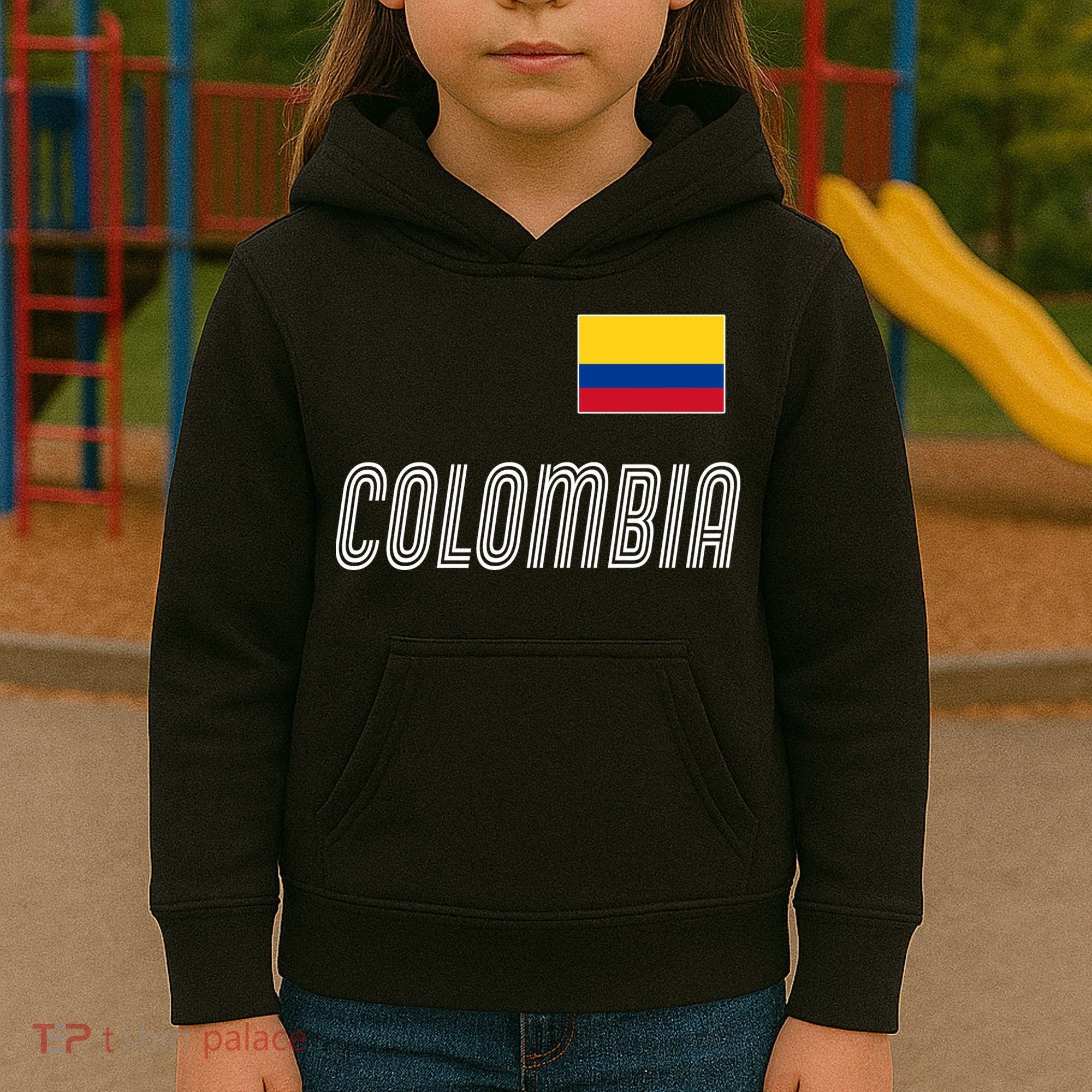 Colombia Soccer Jersey Flag Kids Hoodie