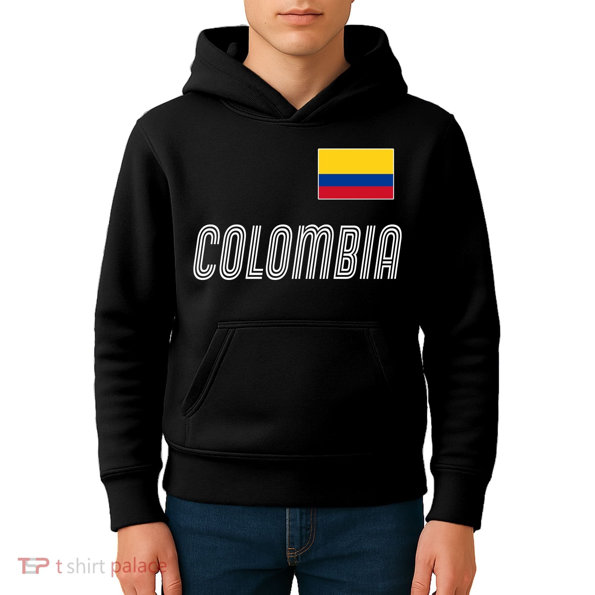 Colombia Soccer Jersey Flag Kids Hoodie