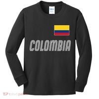 Colombia Soccer Jersey Flag Kids Long Sleeve Shirt thumb 0
