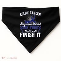 Colon Cancer Awareness Finish The Fight USA-Made Doggie Bandana thumb 0