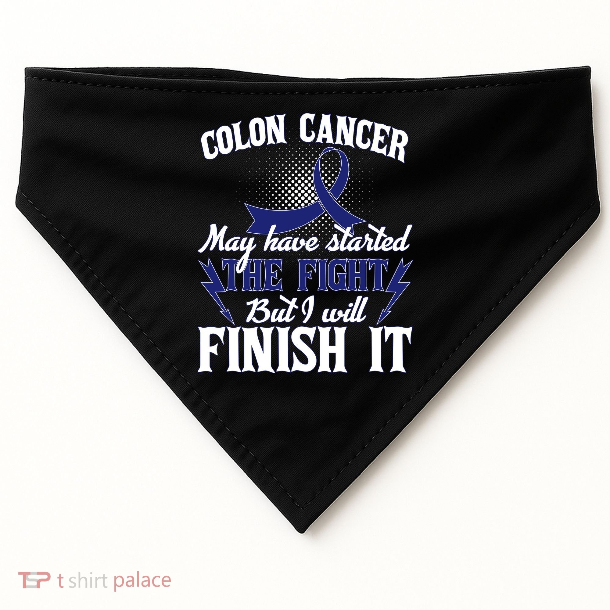 Colon Cancer Awareness Finish The Fight USA-Made Doggie Bandana