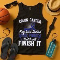 Colon Cancer Awareness Finish The Fight Tank Top thumb 4