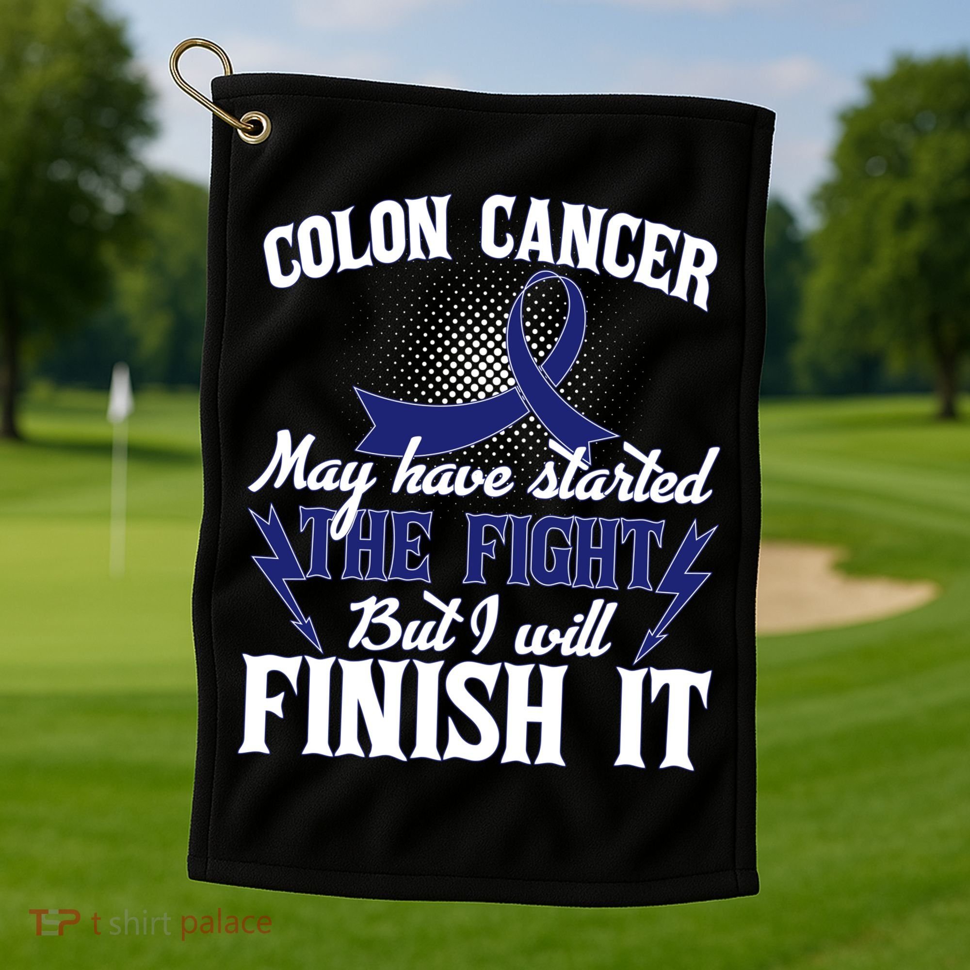 Colon Cancer Awareness Finish The Fight Golf Towel