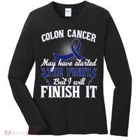 Colon Cancer Awareness Finish The Fight Women's Long Sleeve Shirt thumb 0