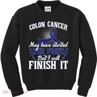 Colon Cancer Awareness Finish The Fight Kids Sweatshirt thumb 0