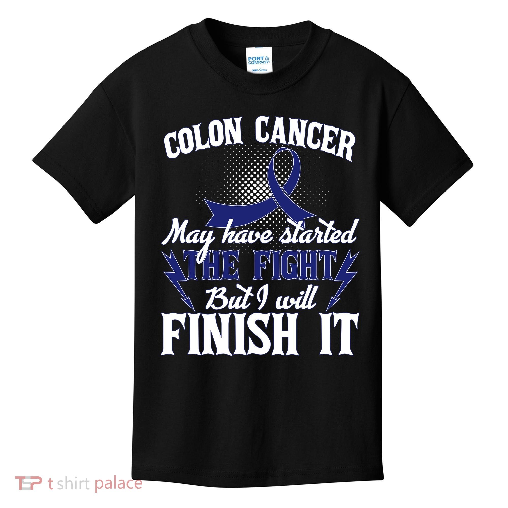 Colon Cancer Awareness Finish The Fight Kids T-Shirt