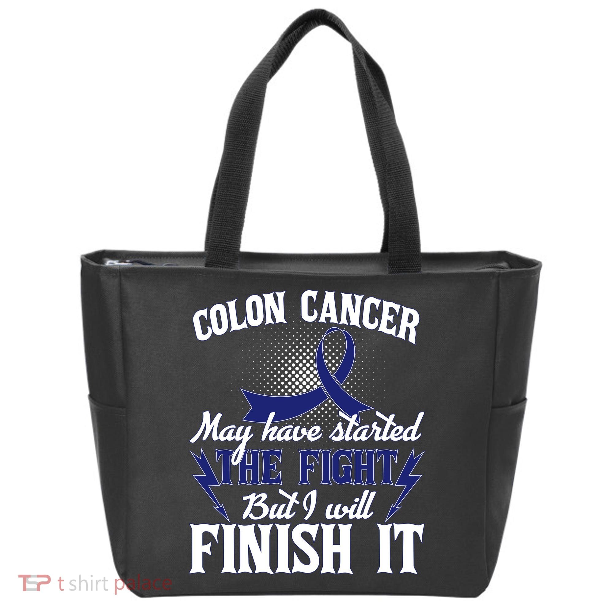 Colon Cancer Awareness Finish The Fight Tote Bag