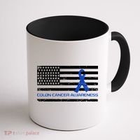 Colon Cancer Awareness Flag Coffee Mug thumb 1