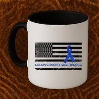 Colon Cancer Awareness Flag Coffee Mug thumb 2