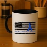 Colon Cancer Awareness Flag Coffee Mug thumb 4