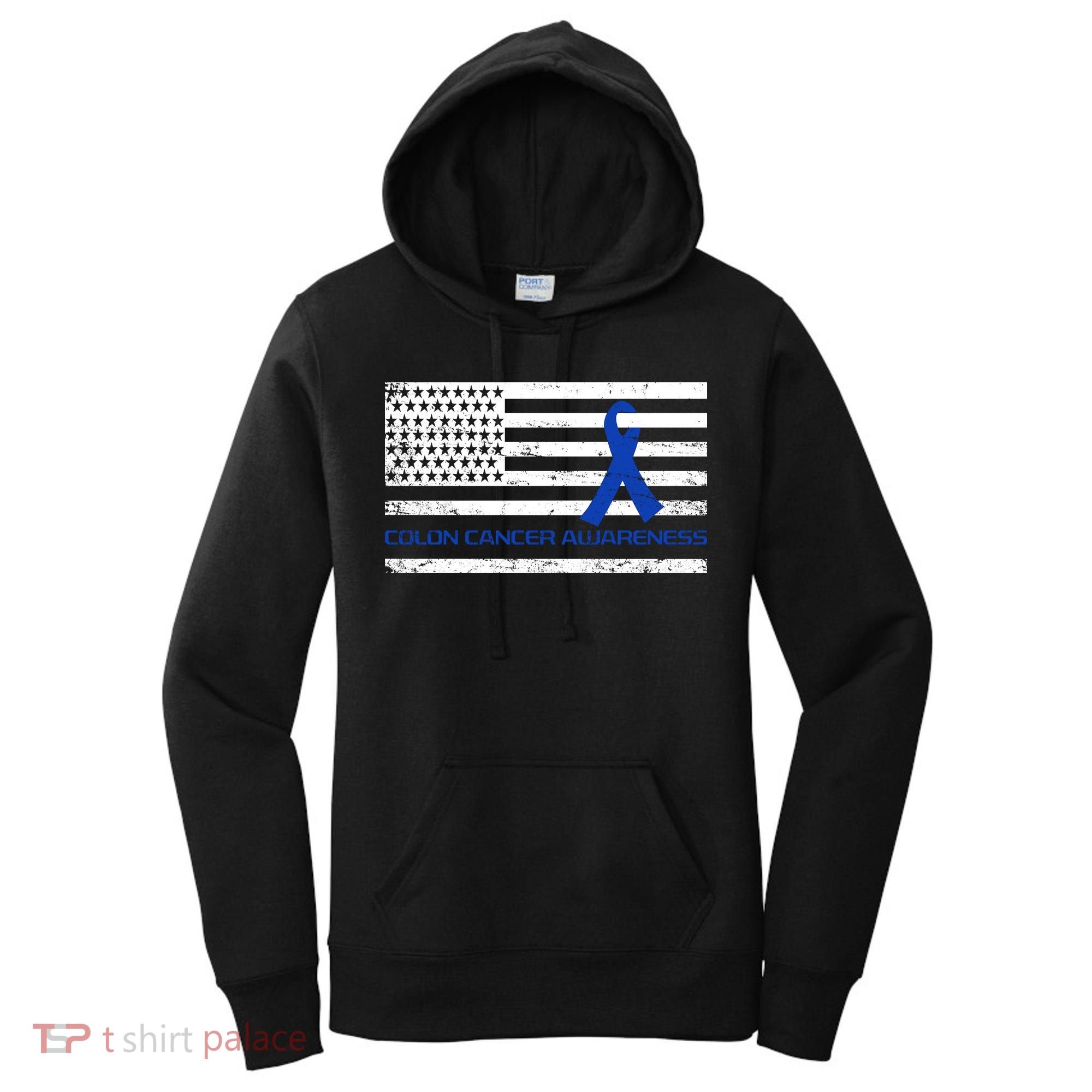 Colon Cancer Awareness Flag Women's Hoodie