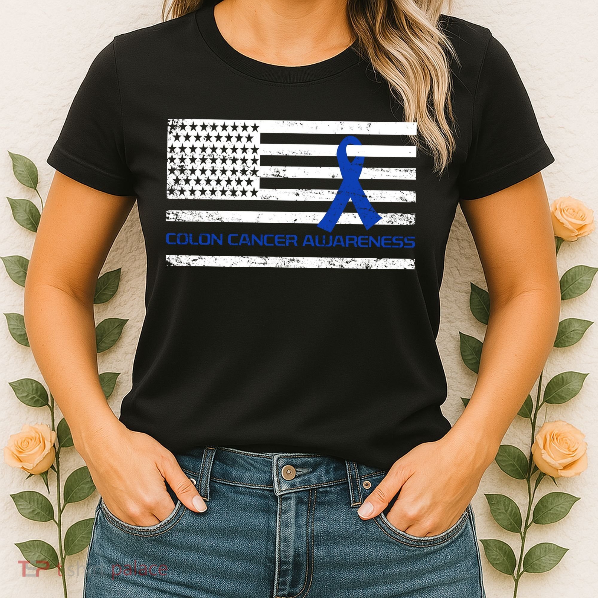 Colon Cancer Awareness Flag Women's T-Shirt