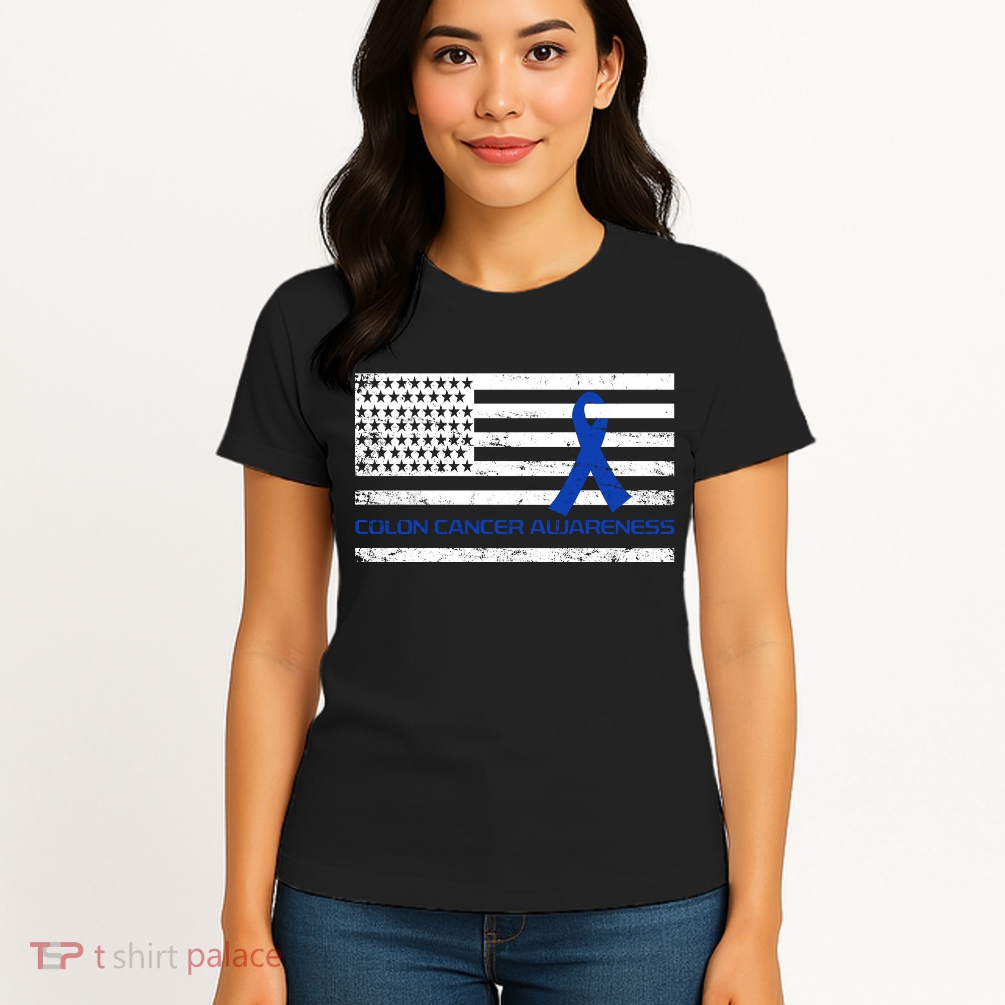 Colon Cancer Awareness Flag Women's T-Shirt