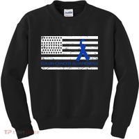 Colon Cancer Awareness Flag Kids Sweatshirt thumb 0