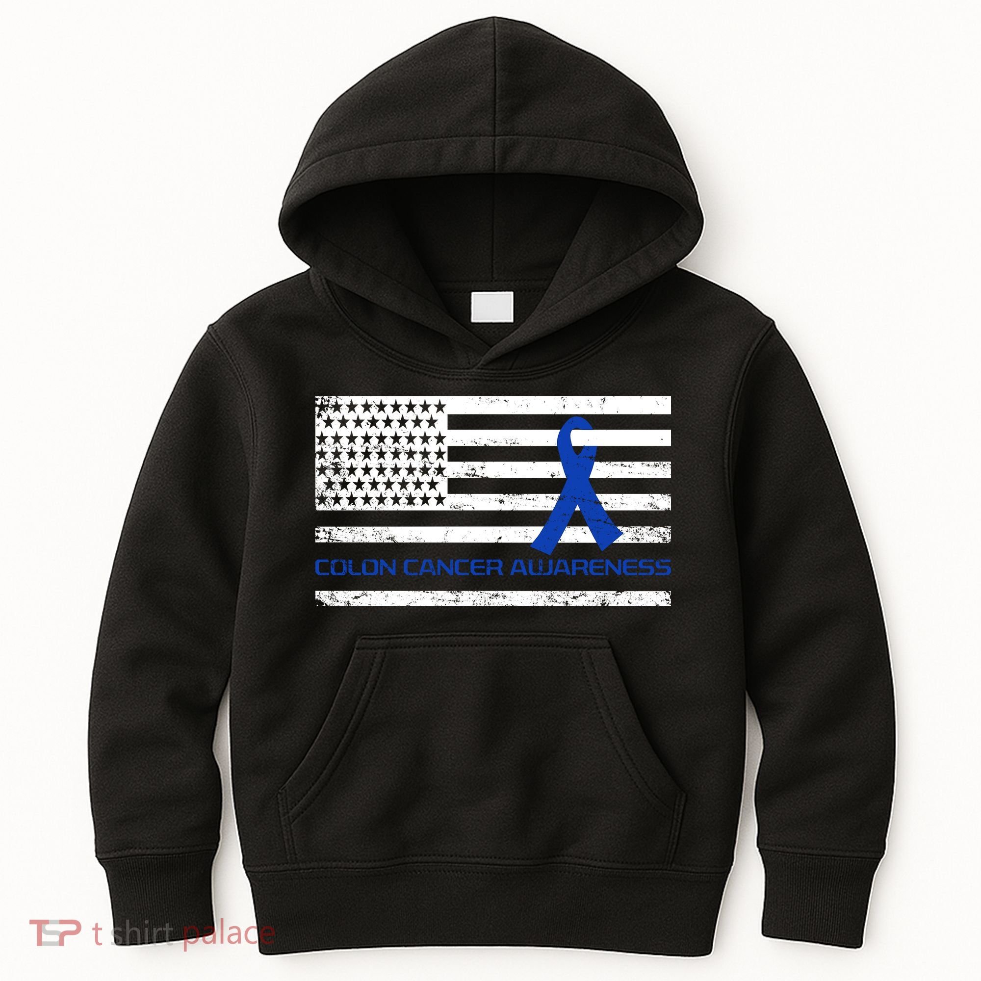Colon Cancer Awareness Flag Kids Hoodie