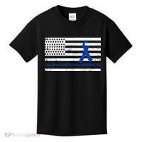 Colon Cancer Awareness Flag Kids T-Shirt thumb 0