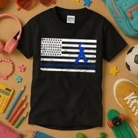 Colon Cancer Awareness Flag Kids T-Shirt thumb 3