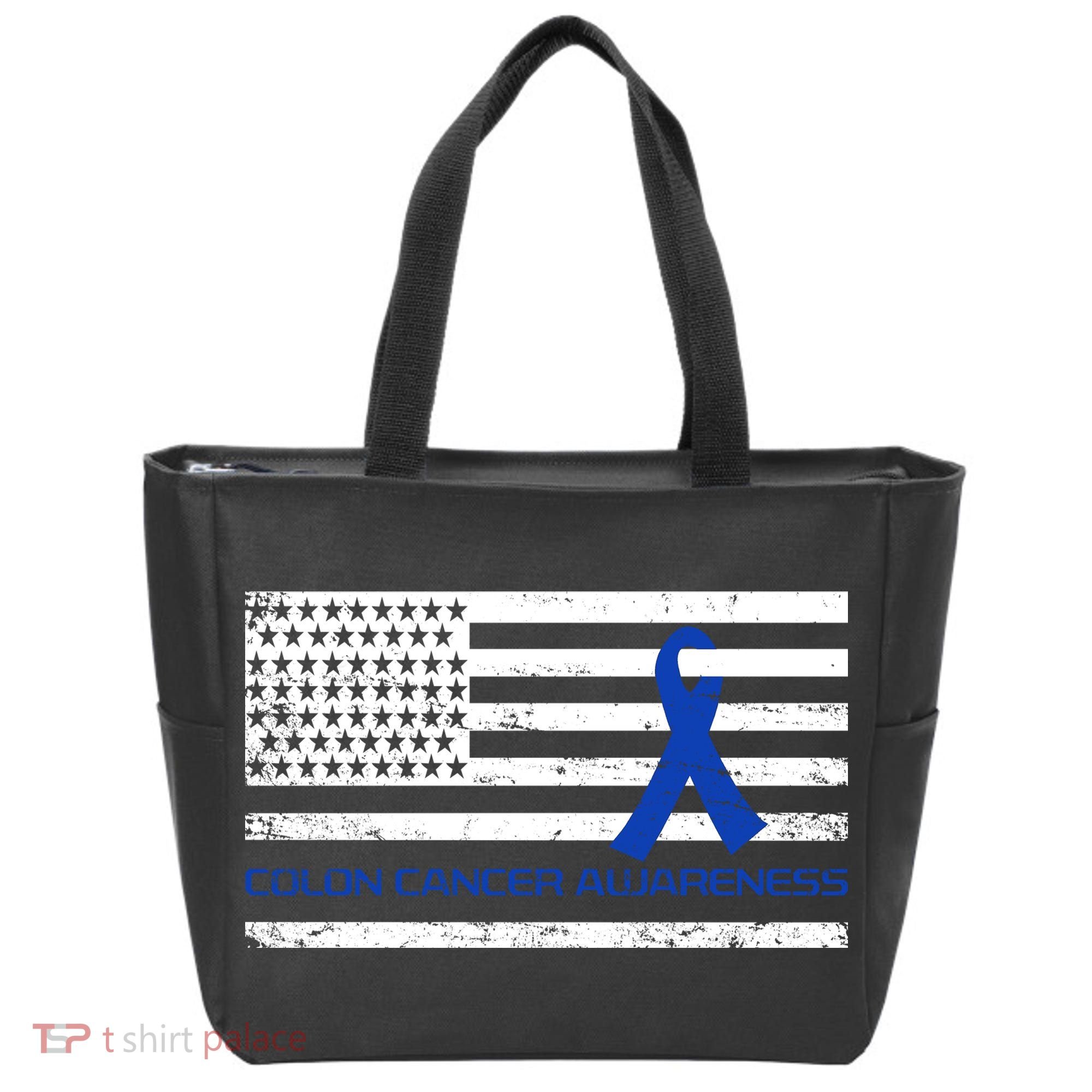 Colon Cancer Awareness Flag Tote Bag