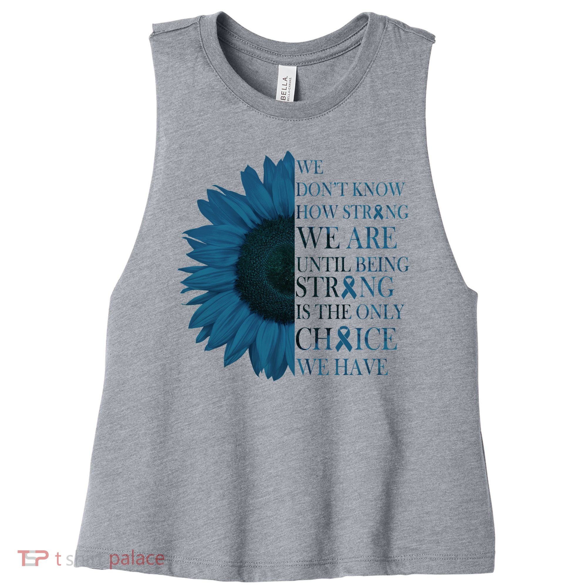 Colon Cancer Awareness Sunflower Women's Racerback Cropped Tank