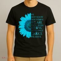 Colon Cancer Awareness Sunflower T-Shirt thumb 3