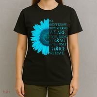 Colon Cancer Awareness Sunflower T-Shirt thumb 4
