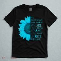 Colon Cancer Awareness Sunflower T-Shirt thumb 5