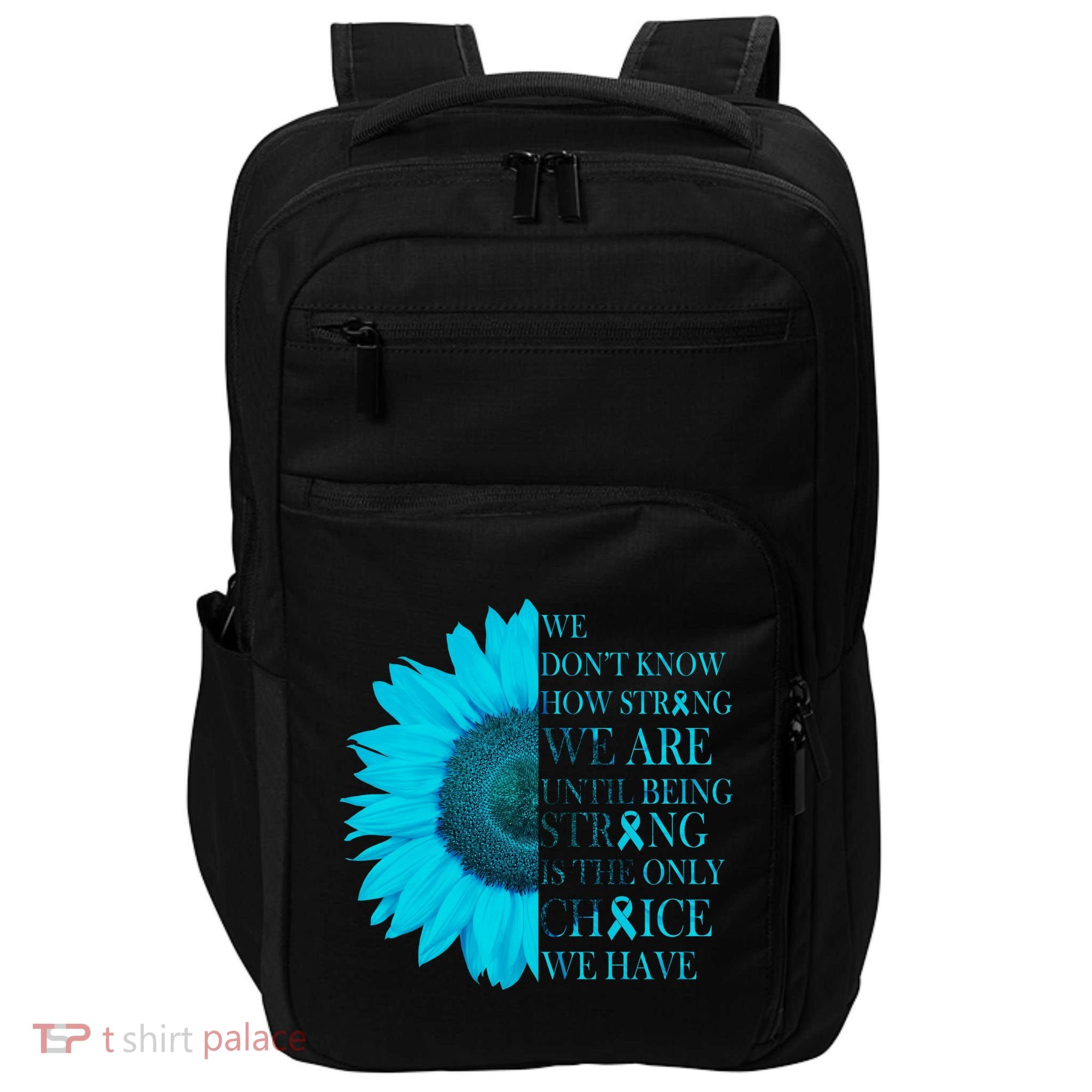 Colon Cancer Awareness Sunflower Impact Tech Backpack