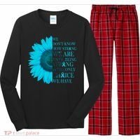 Colon Cancer Awareness Sunflower Long Sleeve Pajama Set thumb 0