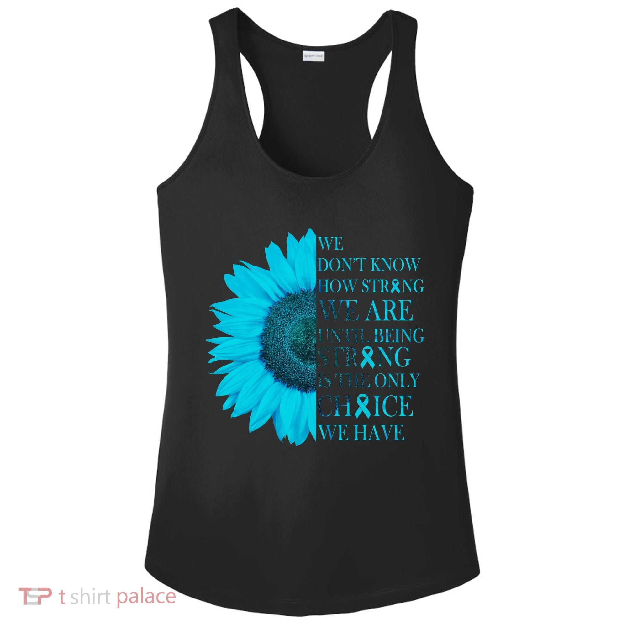 Colon Cancer Awareness Sunflower Ladies PosiCharge Competitor Racerback Tank