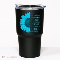 Colon Cancer Awareness Sunflower Tumbler thumb 0