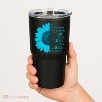 Colon Cancer Awareness Sunflower Tumbler thumb 2