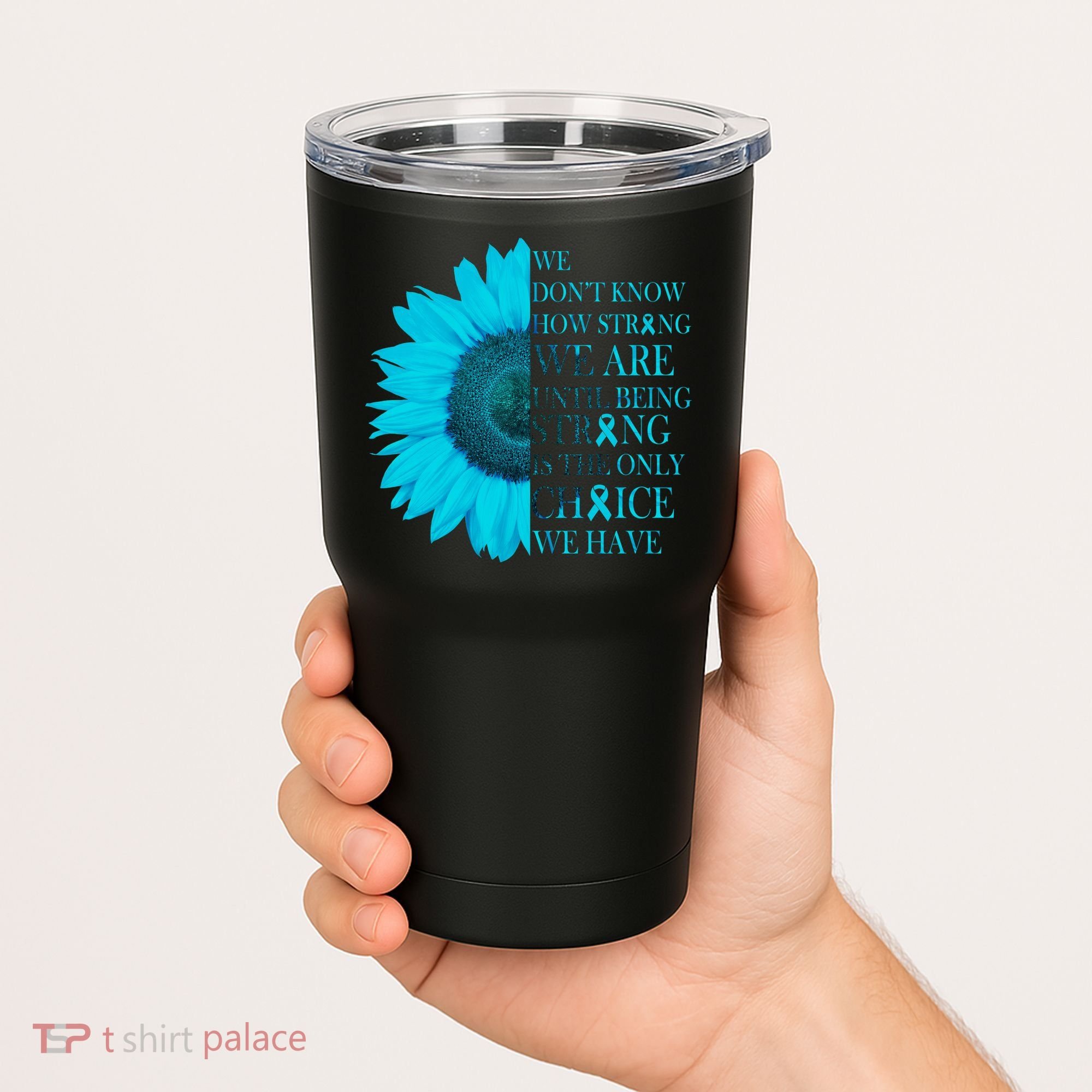 Colon Cancer Awareness Sunflower Tumbler
