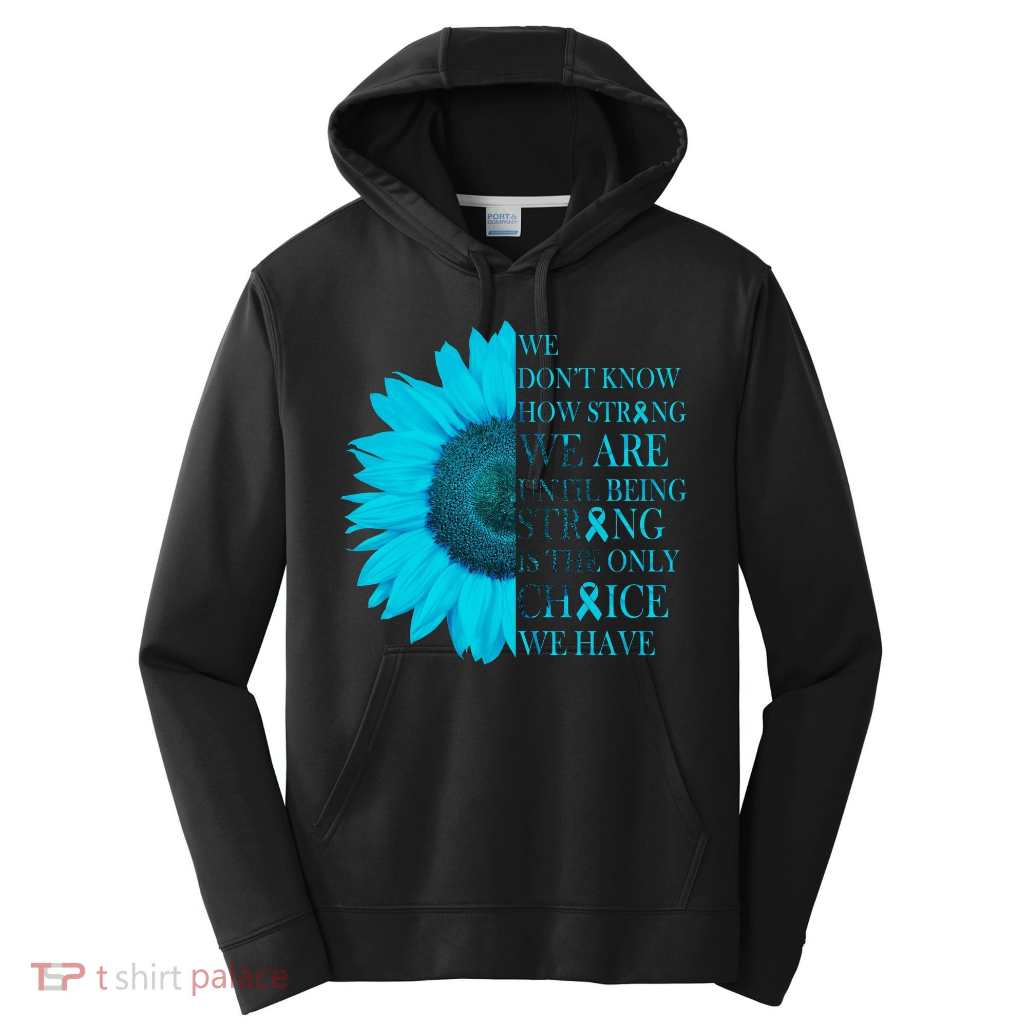 Colon Cancer Awareness Sunflower Performance Fleece Hoodie