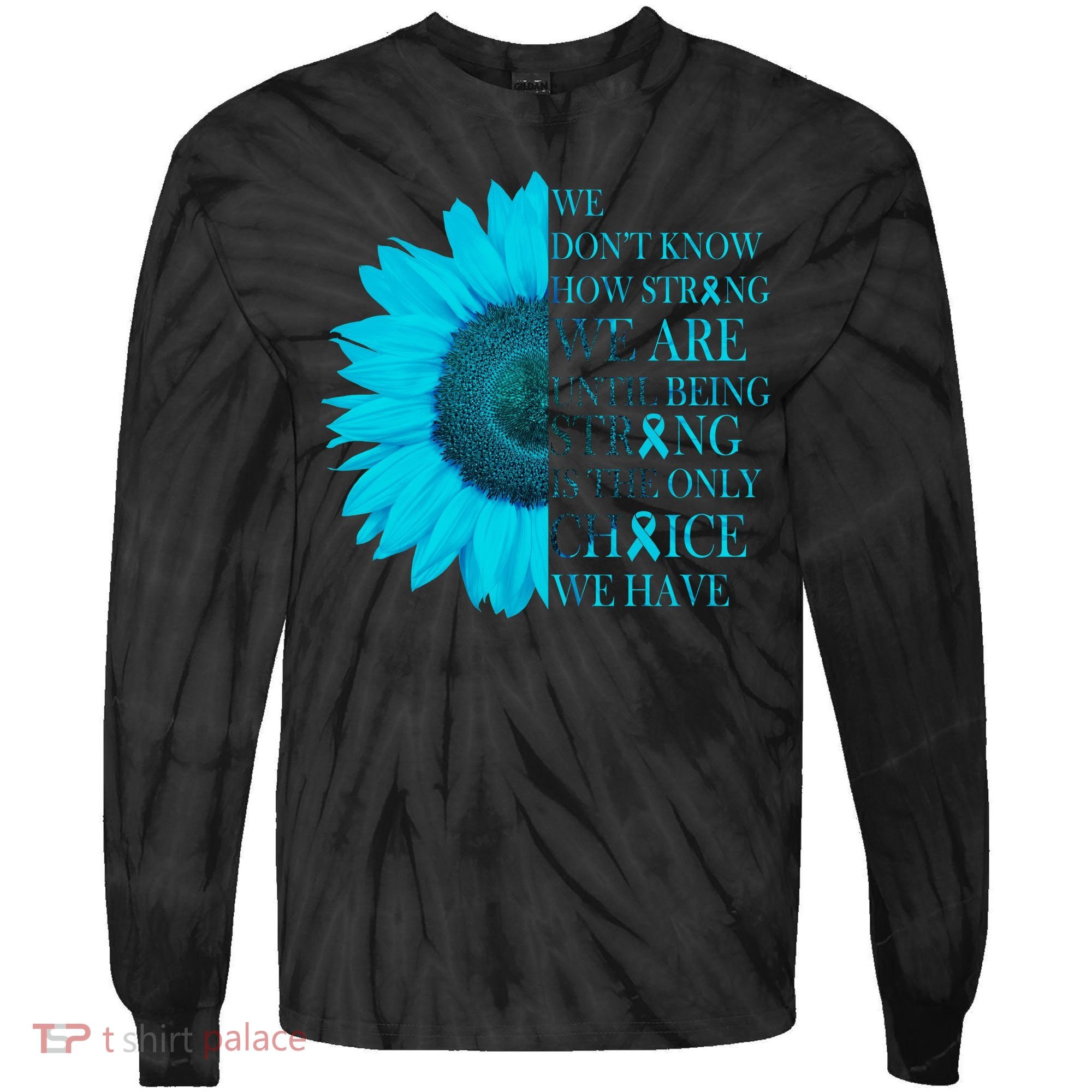 Colon Cancer Awareness Sunflower Tie-Dye Long Sleeve Shirt