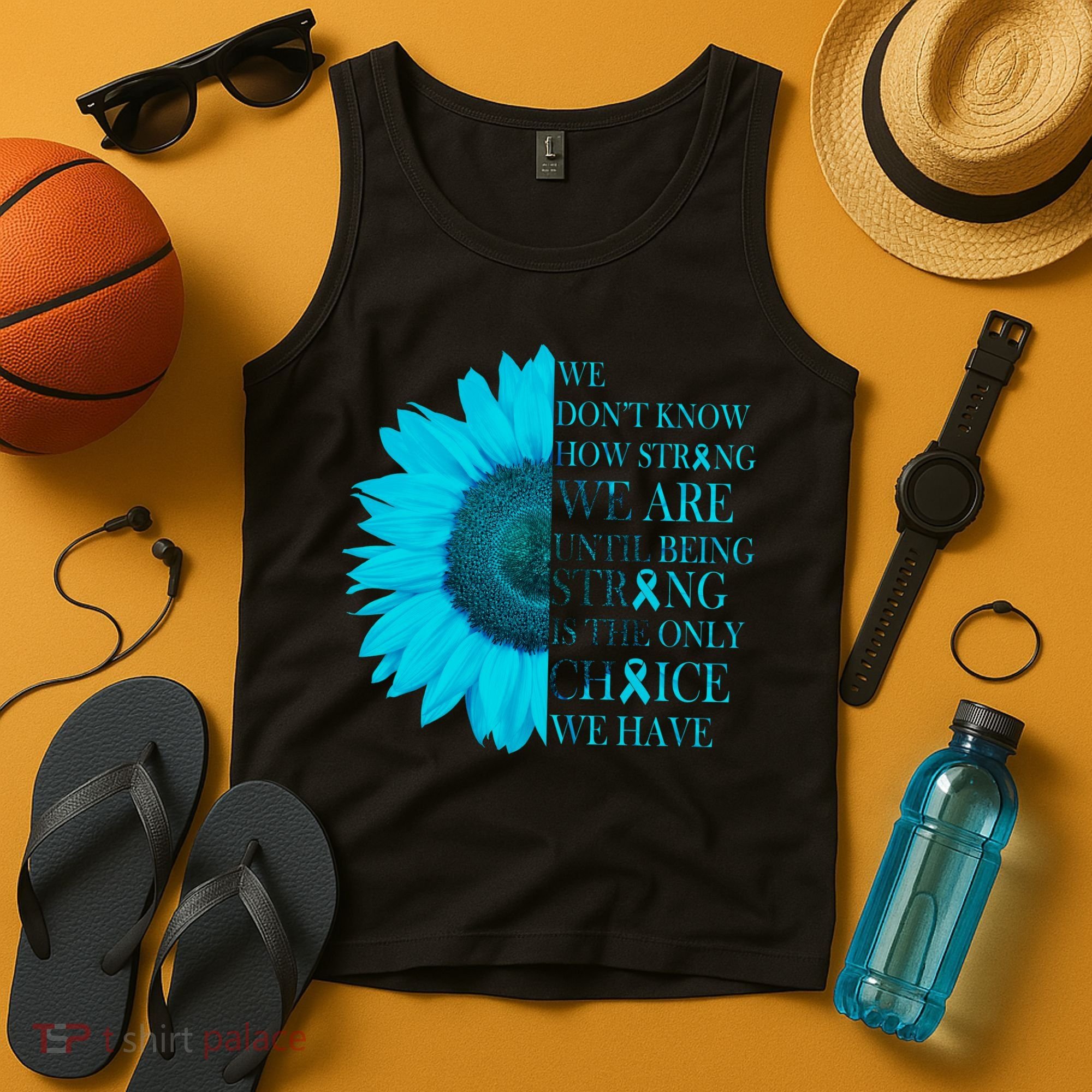 Colon Cancer Awareness Sunflower Tank Top