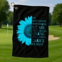 Colon Cancer Awareness Sunflower Golf Towel thumb 1