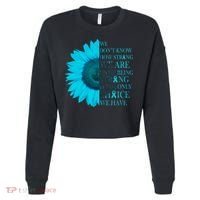 Colon Cancer Awareness Sunflower Cropped Pullover Crew thumb 0