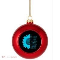 Colon Cancer Awareness Sunflower Plastic Christmas Ball Ornament thumb 0