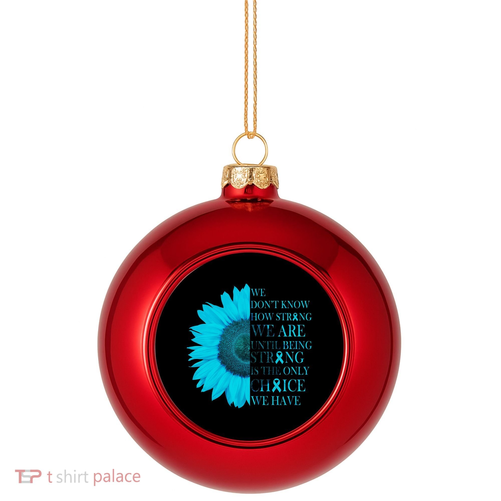 Colon Cancer Awareness Sunflower Plastic Christmas Ball Ornament