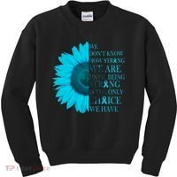 Colon Cancer Awareness Sunflower Kids Sweatshirt thumb 0