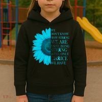 Colon Cancer Awareness Sunflower Kids Hoodie thumb 3