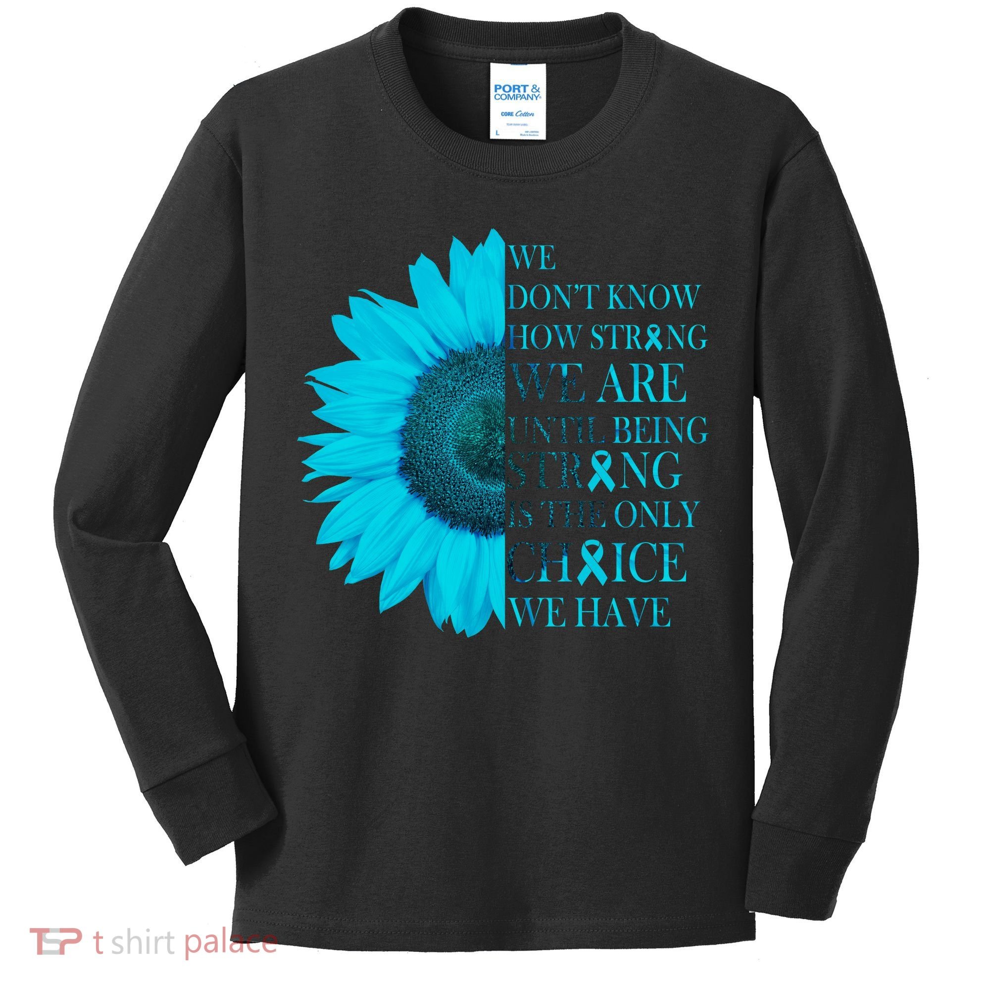 Colon Cancer Awareness Sunflower Kids Long Sleeve Shirt