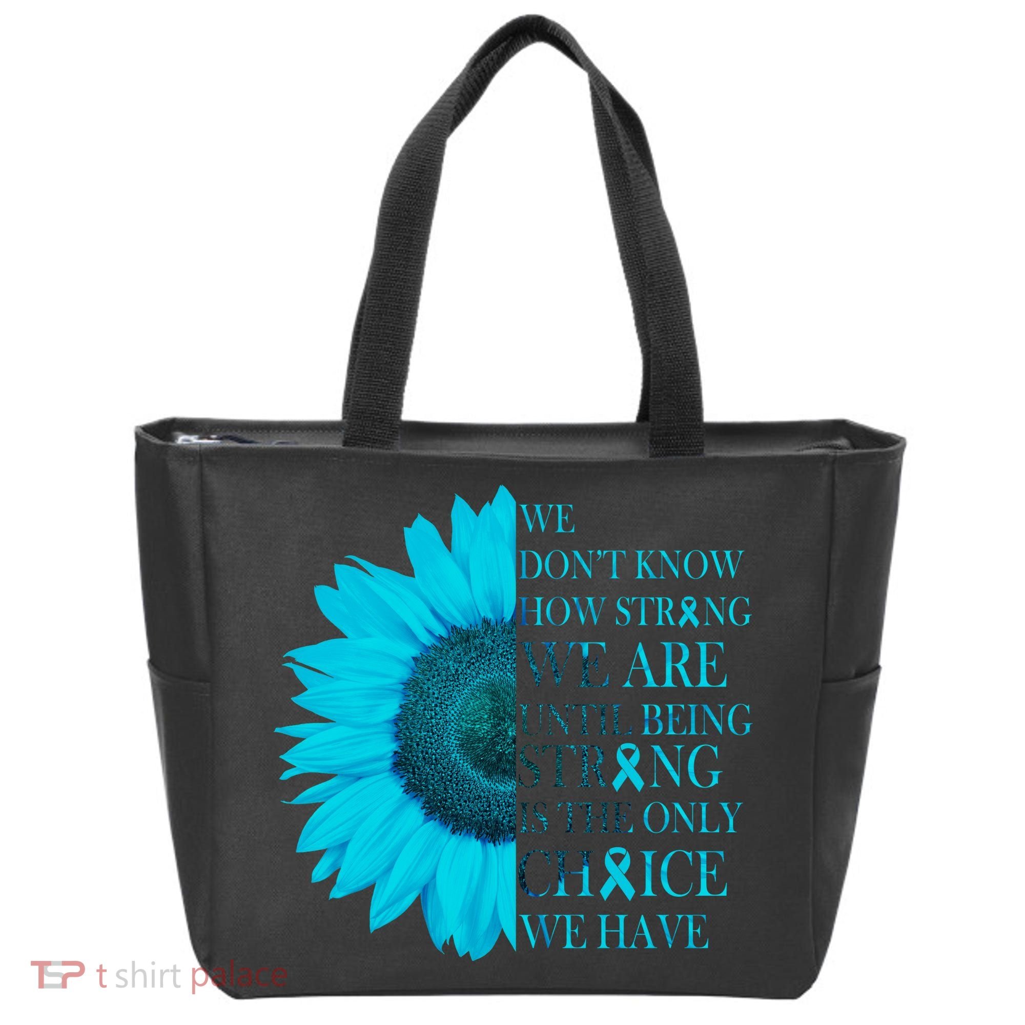 Colon Cancer Awareness Sunflower Tote Bag