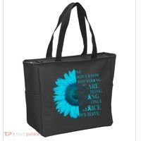 Colon Cancer Awareness Sunflower Tote Bag thumb 2