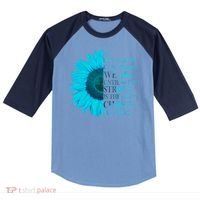 Colon Cancer Awareness Sunflower Raglan Baseball Sleeve Shirt thumb 0