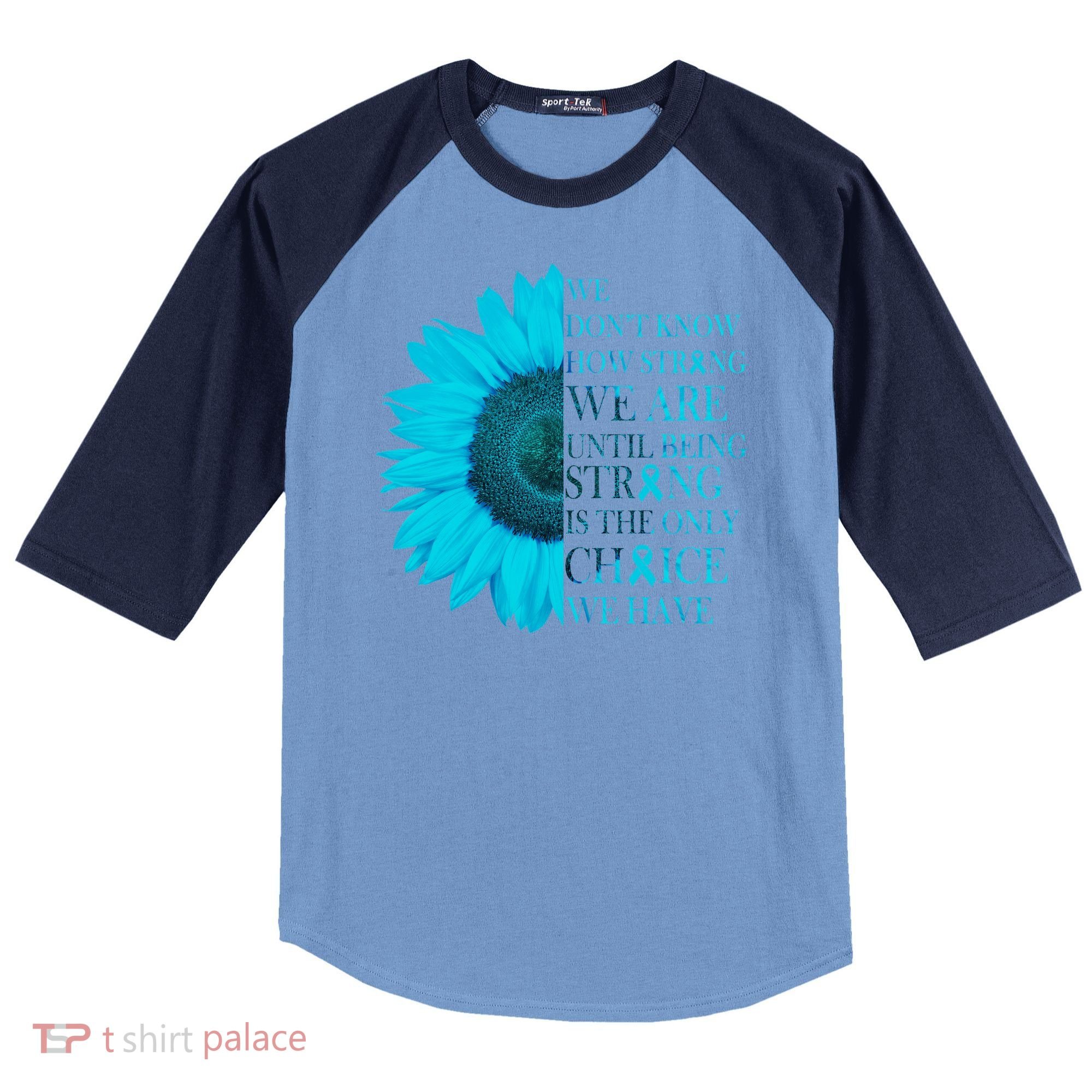 Colon Cancer Awareness Sunflower Raglan Baseball Sleeve Shirt
